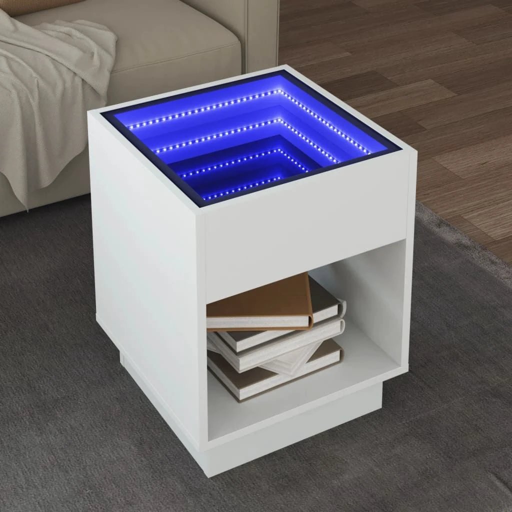 vidaXL vidaXL Coffee Table 40x40x50 cm Infinity LED RGB Mirror Living Room Modern Decor - Coffee Table