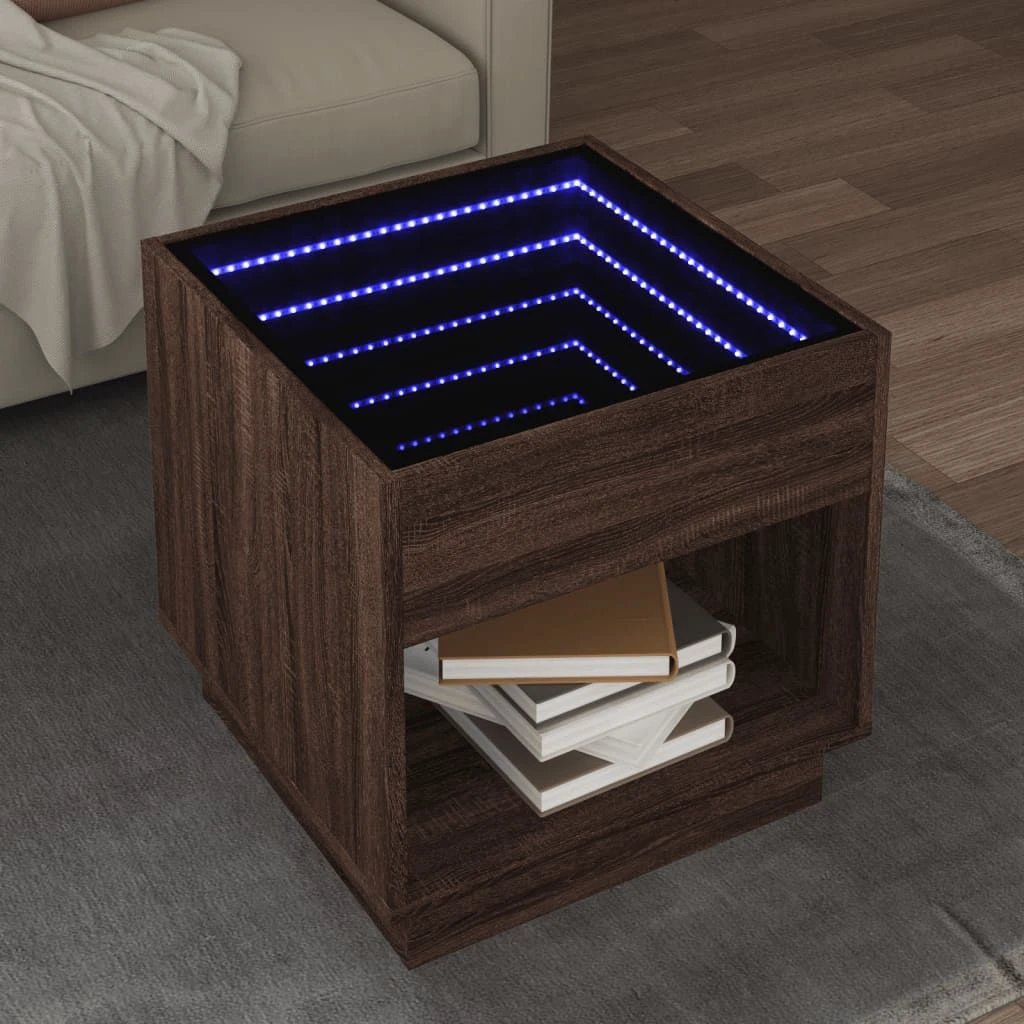 vidaXL Coffee Table 40x40x50 cm Infinity LED RGB Mirror Living Room Modern Decor by vidaXL
