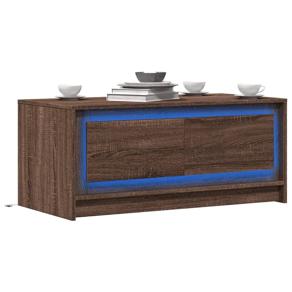 VidaXL Coffee Table 120 x 60 x 40 Cm With LED Lights For Modern Living Rooms Home Decor by vidaXL
