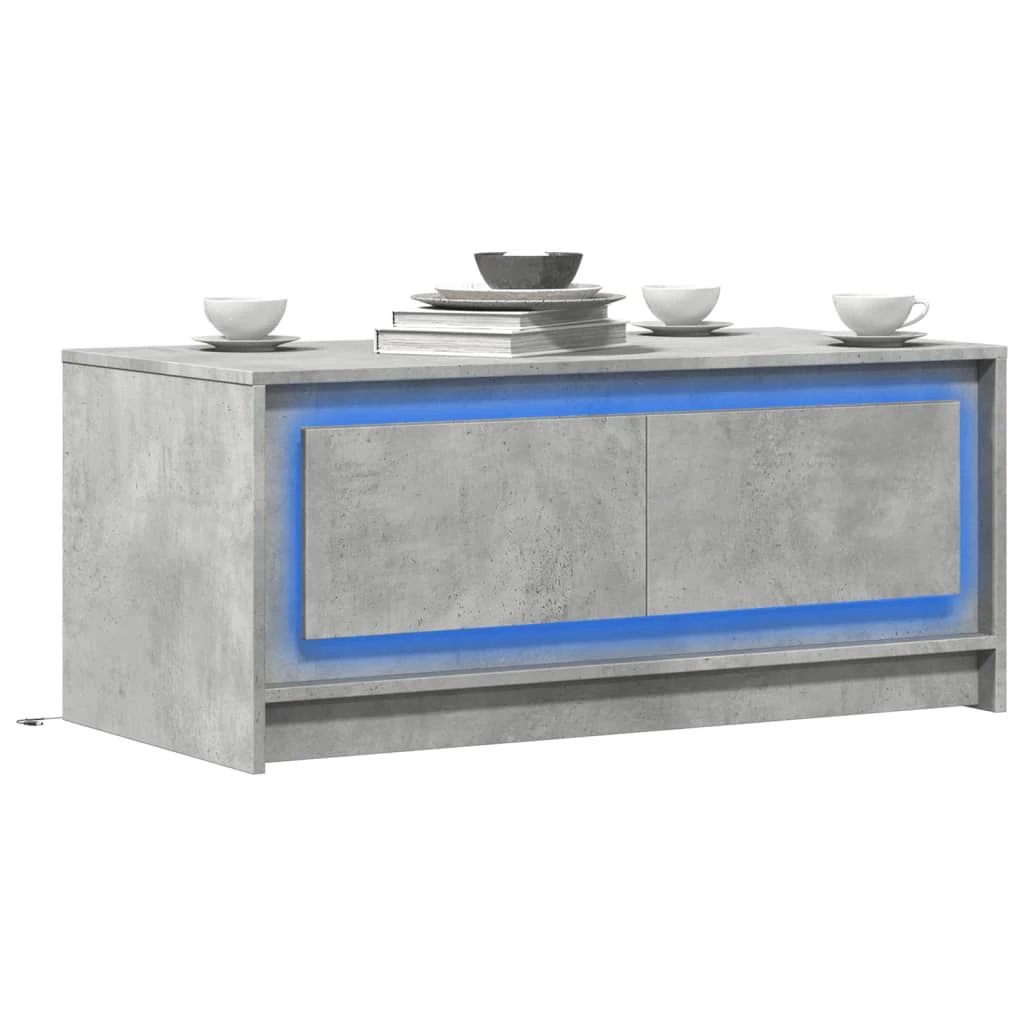 vidaXL VidaXL Coffee Table 120 x 60 x 40 Cm With LED Lights For Modern Living Rooms Home Decor - Coffee Table