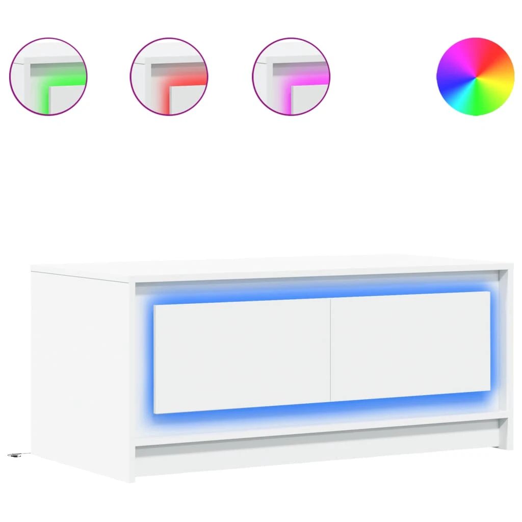 VidaXL Coffee Table 120 x 60 x 40 Cm With LED Lights For Modern Living Rooms Home Decor by vidaXL