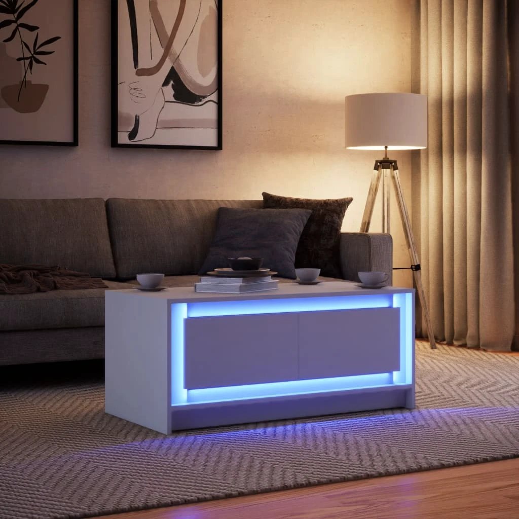 VidaXL Coffee Table 120 x 60 x 40 Cm With LED Lights For Modern Living Rooms Home Decor by vidaXL