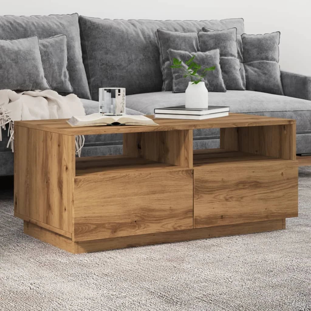 VidaXL Coffee Table 50x49x40 cm LED Lights Living Room by vidaXL