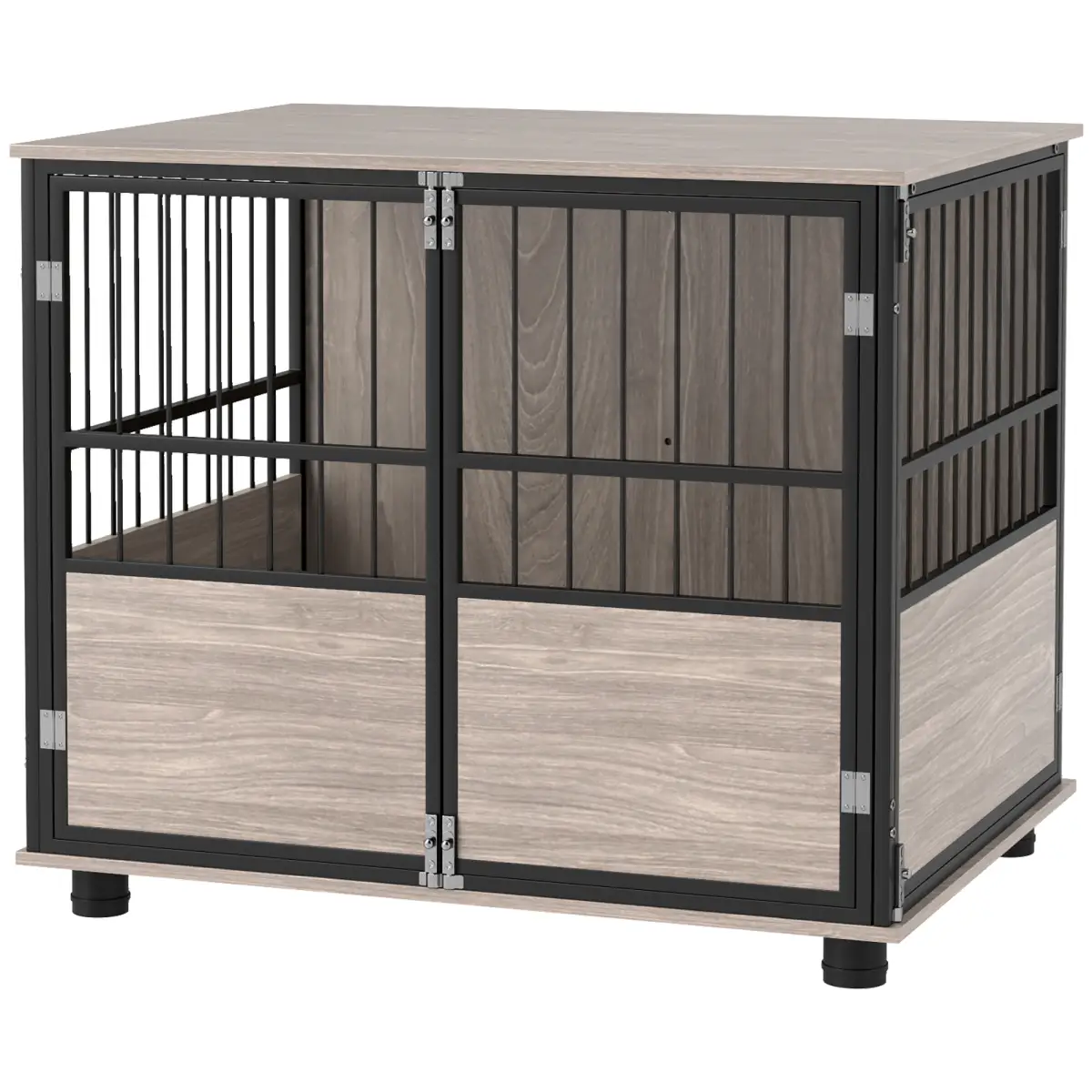 PawHut PawHut 80cm Dog Crate Furniture Dog Cage End Table Indoor w/ Doors, Cushion - Dog Crate