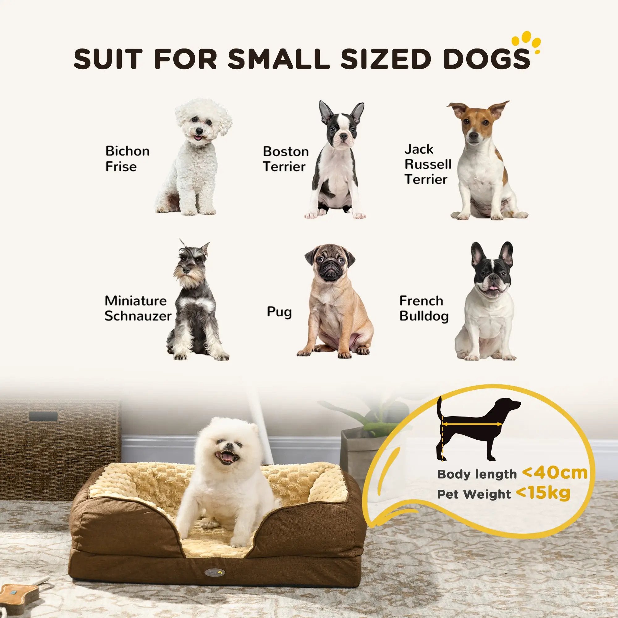 PawHut PawHut Dog Bed Calming Pet Bed Dog Mattress for Small Dogs - Dog Beds