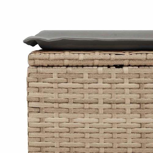 vidaXL vidaXL 2 Piece Garden Sofa Set with Cushions Beige Poly Rattan Acacia - Garden Sofa Sets