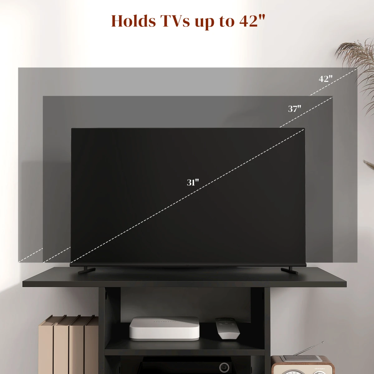 HOMCOM TV Cabinet Stand 3 Tier Shelves For Living Room by HOMCOM