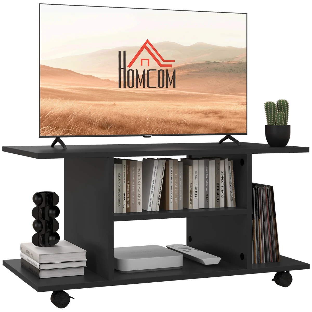 HOMCOM TV Cabinet Stand 3 Tier Shelves For Living Room by HOMCOM