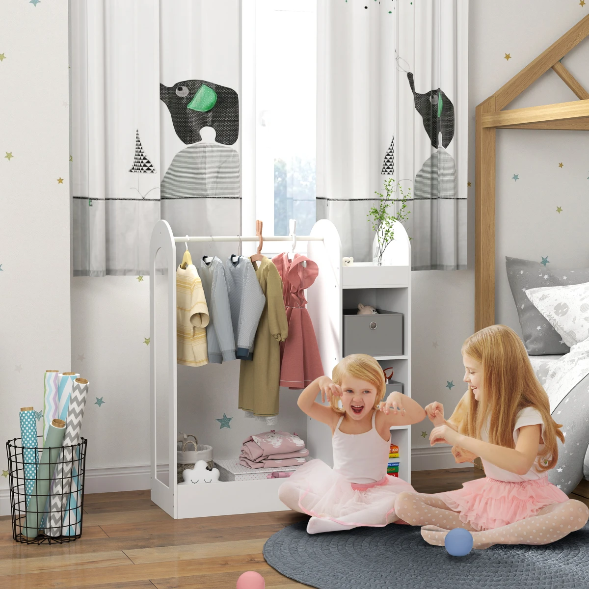 AIYAPLAY Kids Cloth Rail Compact Mirror for Bedroom by AIYAPLAY