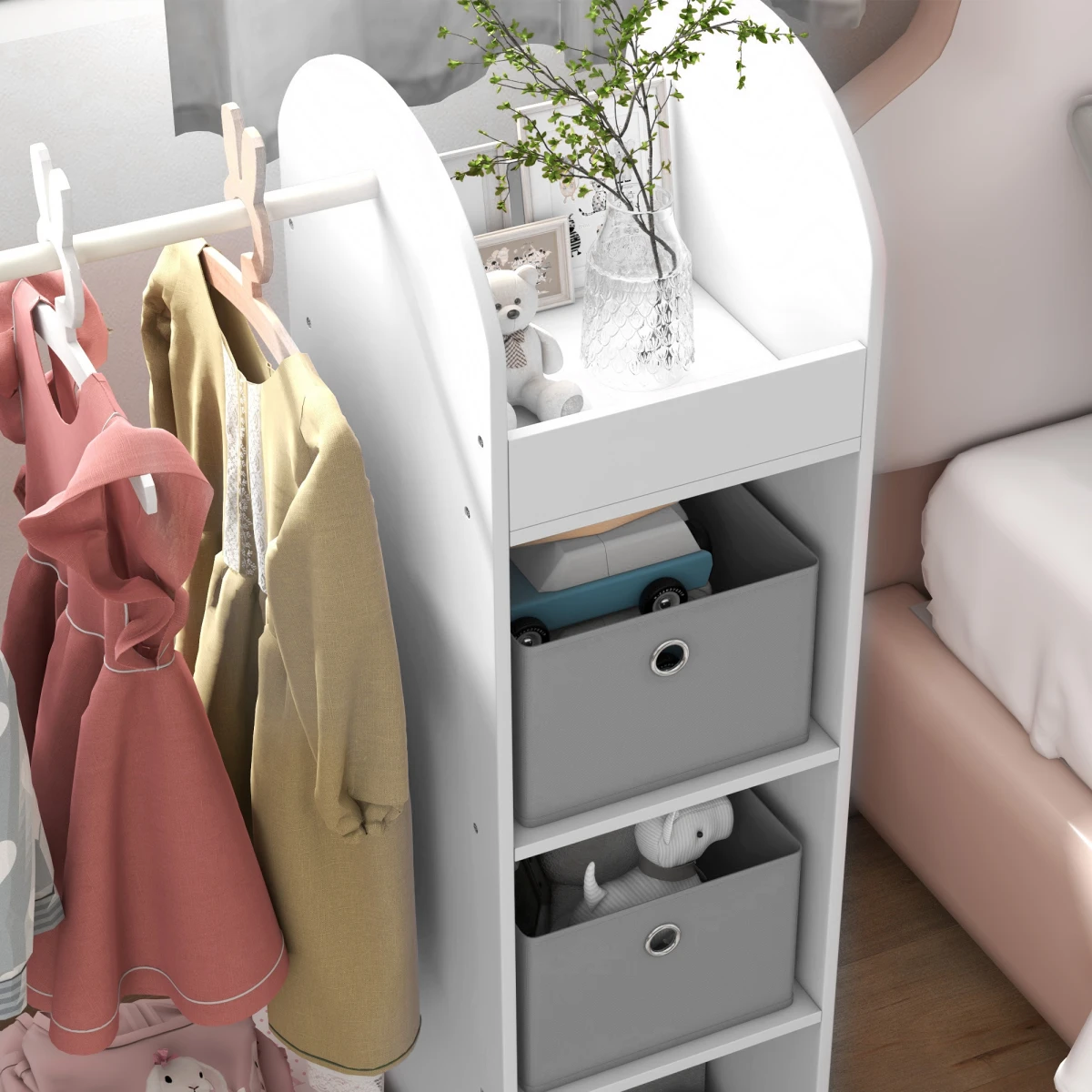 AIYAPLAY Kids Cloth Rail Compact Mirror for Bedroom by AIYAPLAY