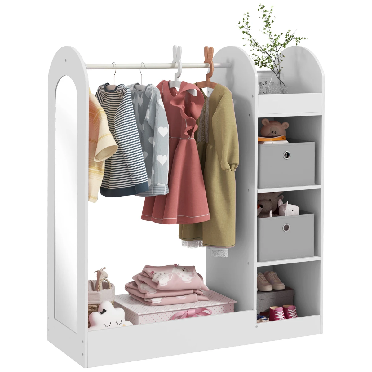 AIYAPLAY Kids Cloth Rail Compact Mirror for Bedroom by AIYAPLAY