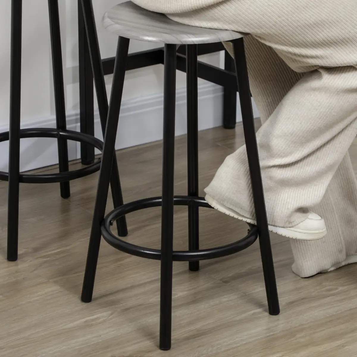 HOMCOM HOMCOM 5 Piece Bar Table and Stools Set with Metal Frame - Dining Set