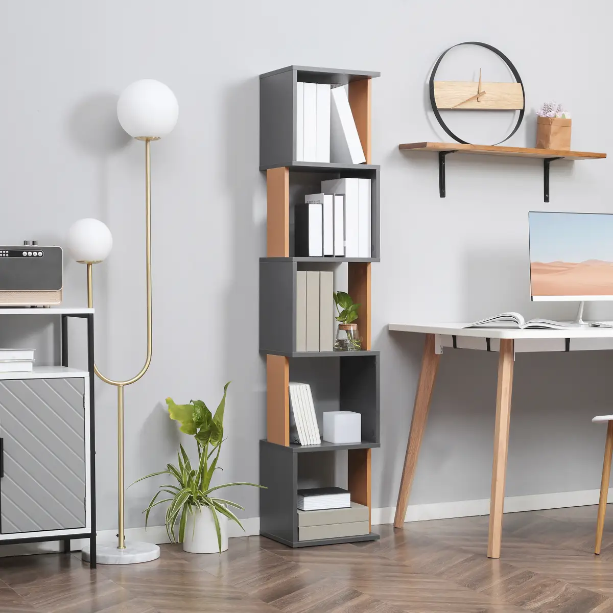 HOMCOM HOMCOM 5-Tier Bookshelf Freestanding Bookcase Storage Shelves - Bookcase