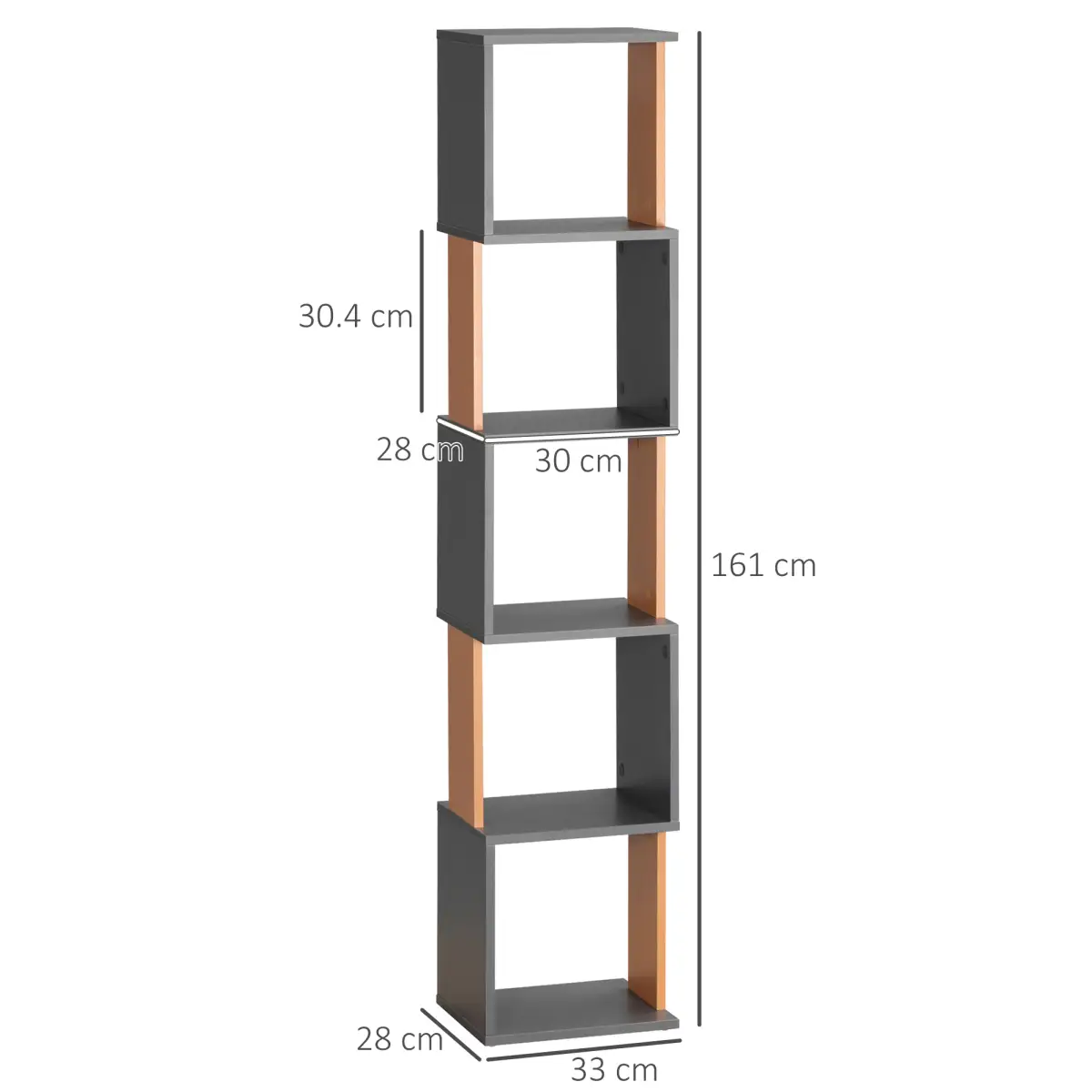 HOMCOM HOMCOM 5-Tier Bookshelf Freestanding Bookcase Storage Shelves - Bookcase
