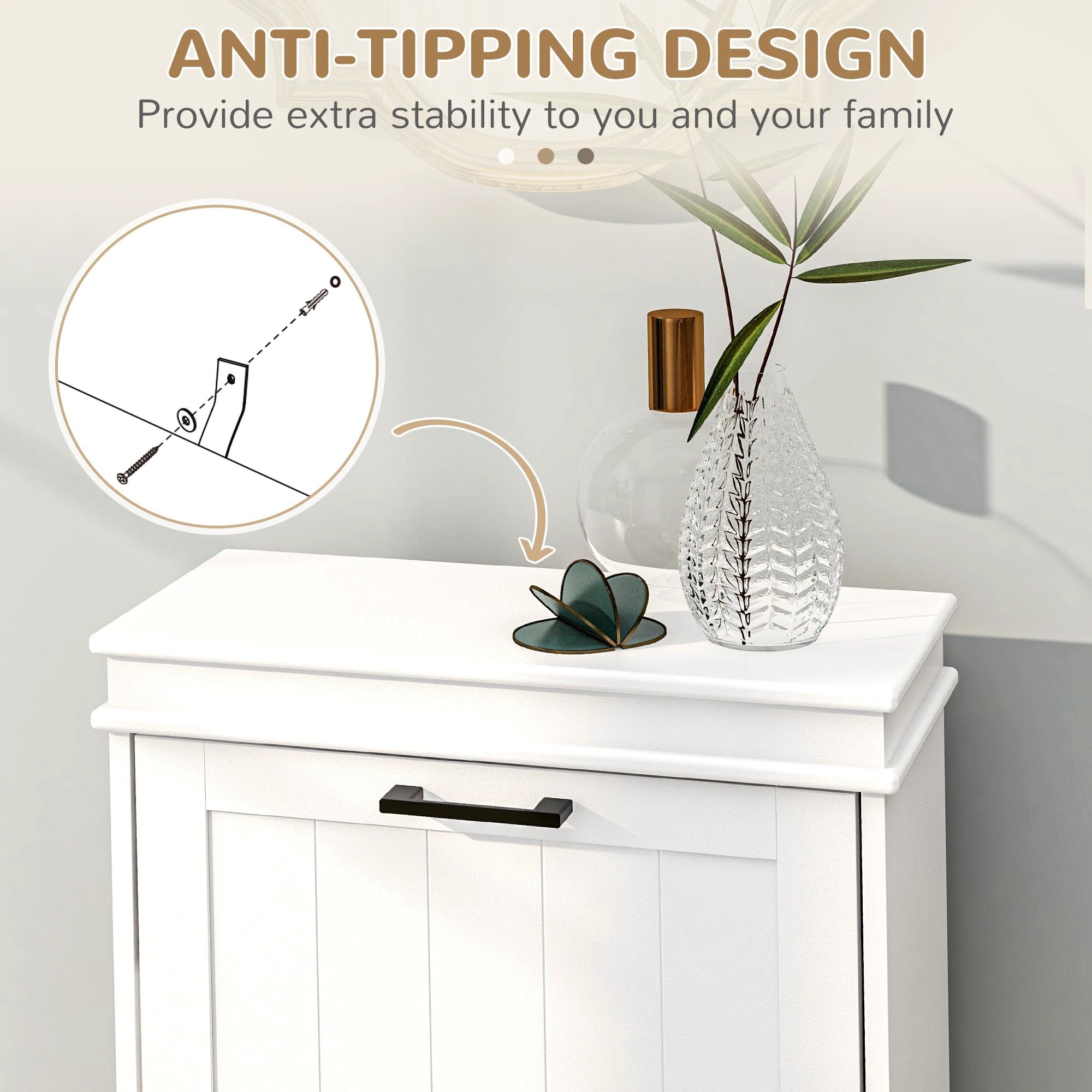 HOMCOM HOMCOM Slim Shoe Cabinet 2 Drawers Entryway - Shoe Storage