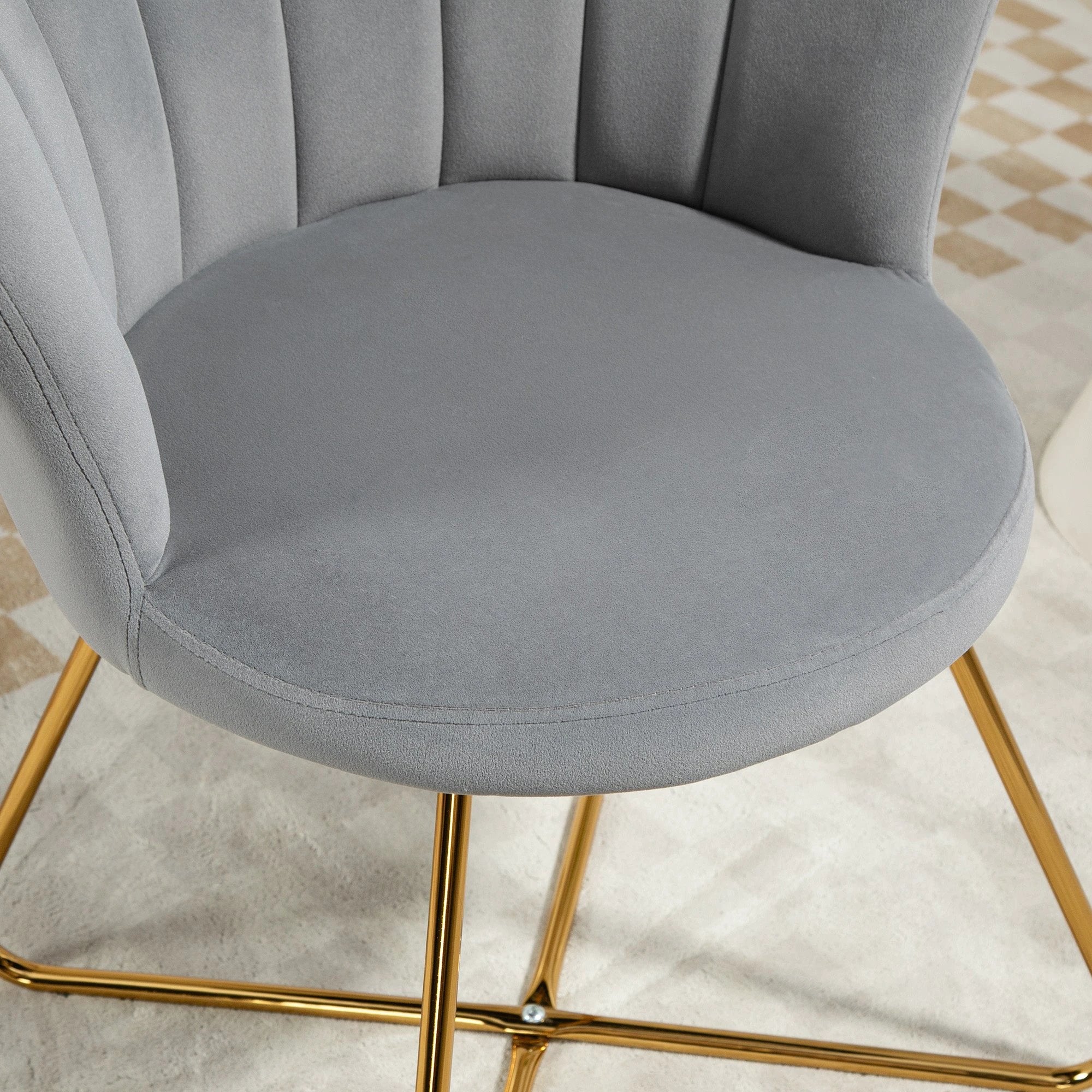 HOMCOM Velvet Accent Chair Lotus Backrest Living Room by HOMCOM