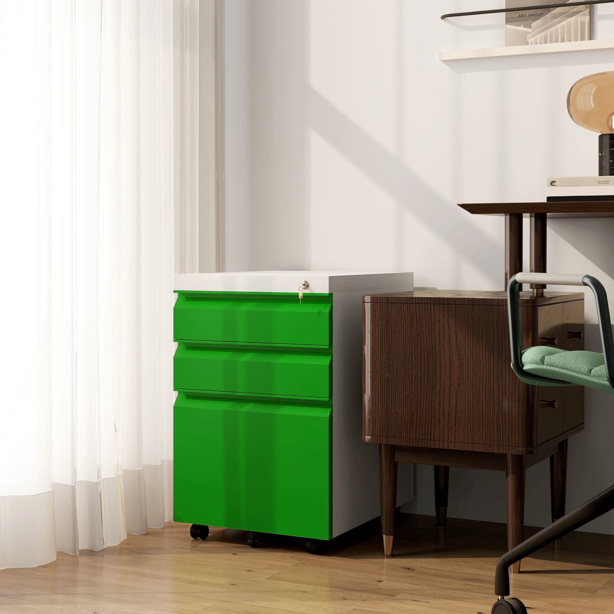 Vinsetto Vinsetto 3 Drawer File Cabinet Lockable Office - Filing Cabinet