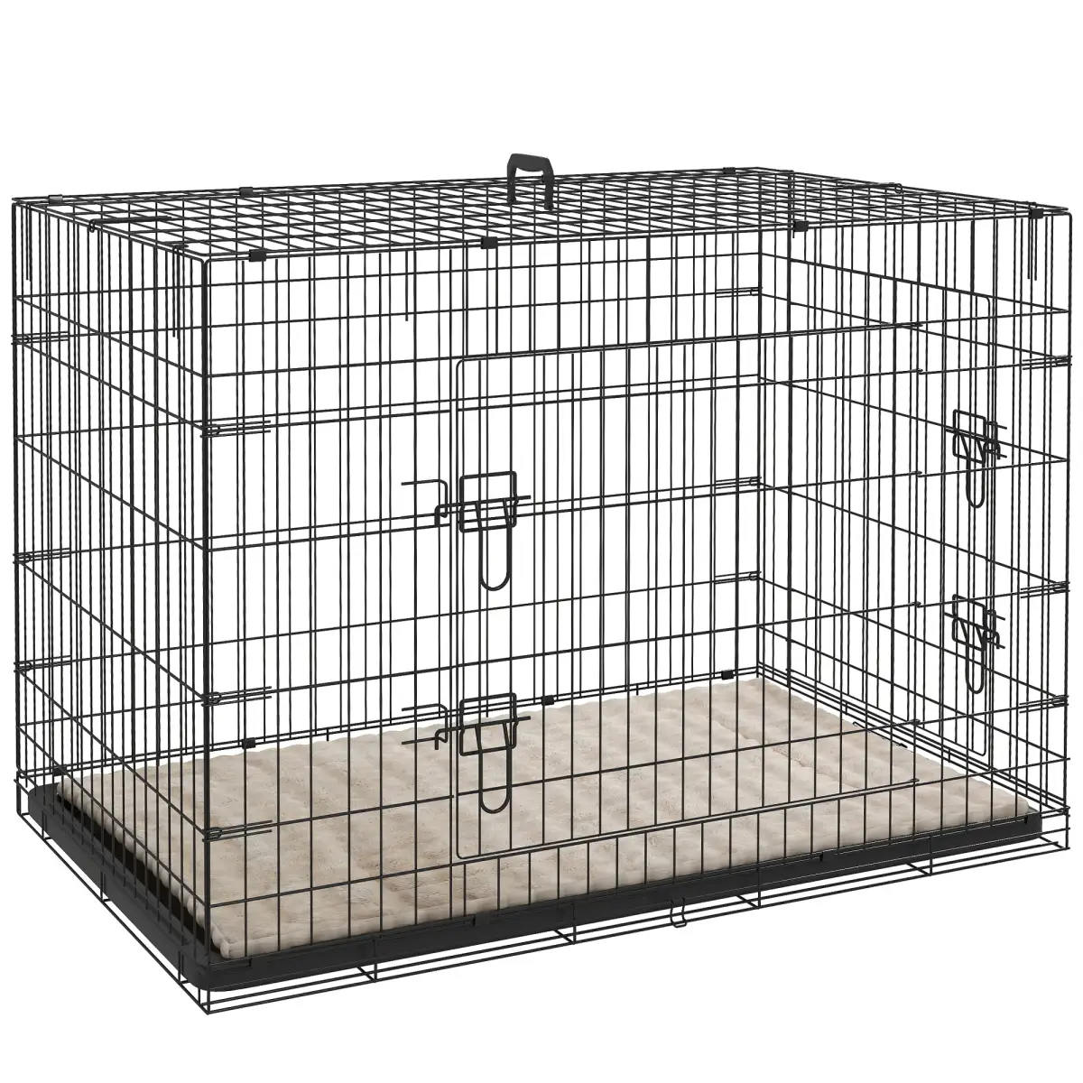 PawHut PawHut Dog Crate with 2 Doors, Tray, Soft Cushion, for Extra Small Dogs - Dog Crate