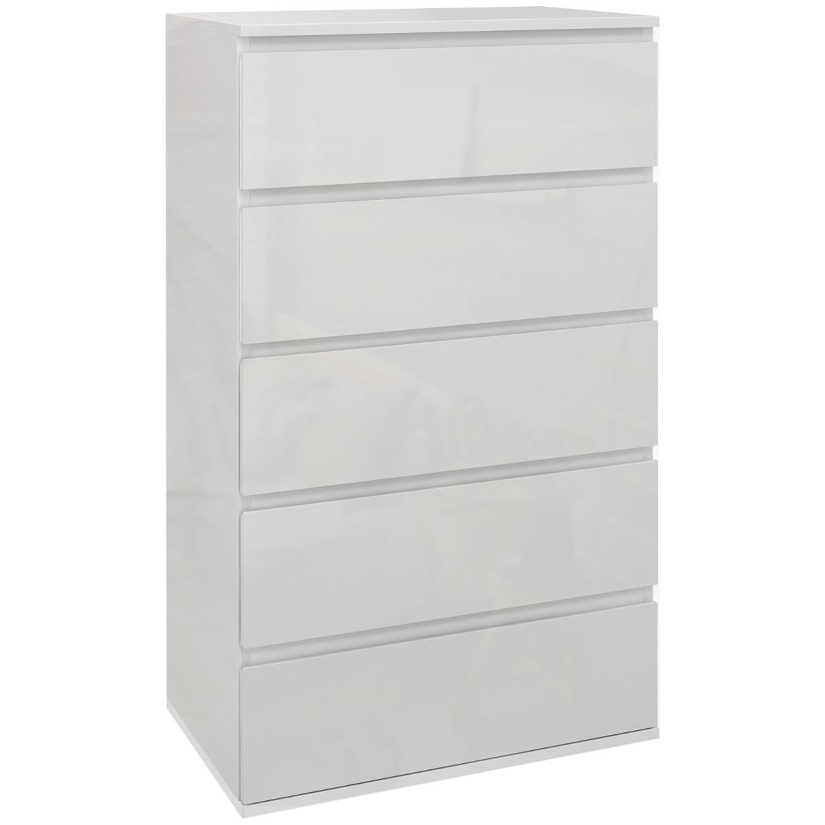 HOMCOM White 4 Drawer Dresser Compact With Soft Close Drawers For Bedroom Organization And Storage by HOMCOM