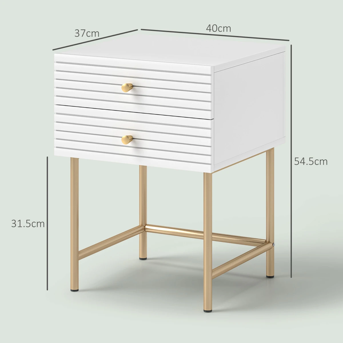 HOMCOM HOMCOM Bedside Tables Set Of 2 2 Drawers Bedroom - Bedside Table