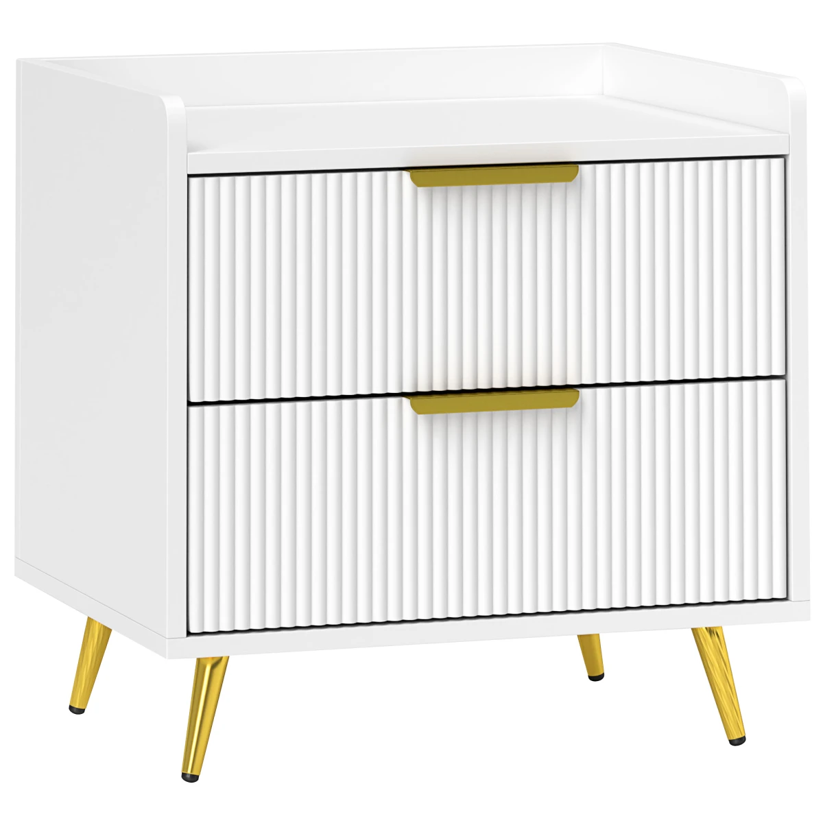 HOMCOM Bedside Table 60x40x50 cm With Anti Tip Straps Two Drawers For Bedroom And Living Room by HOMCOM