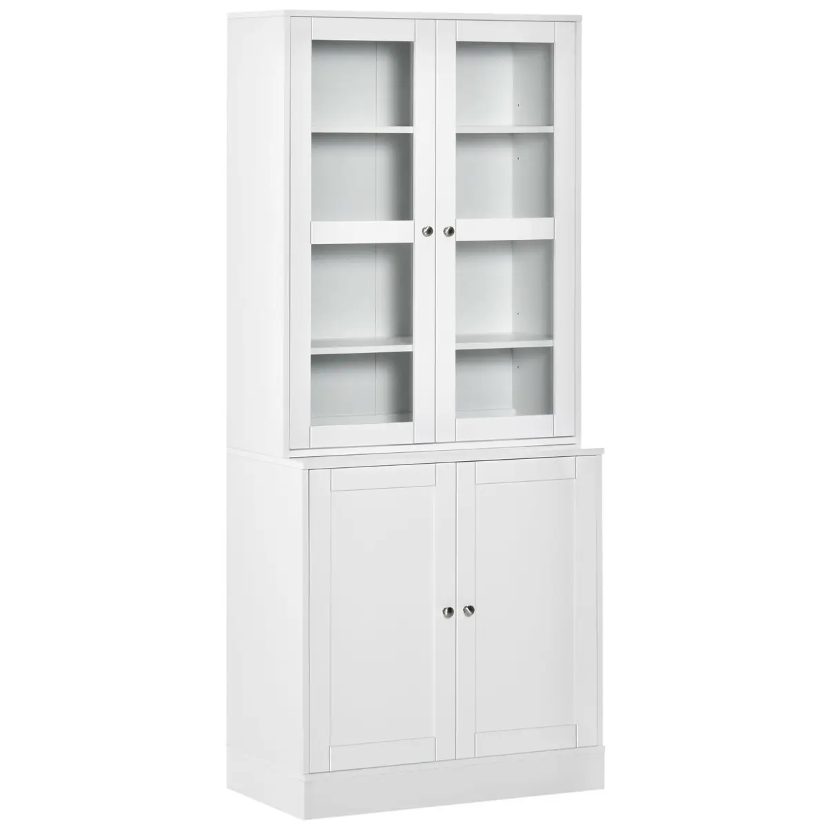 HOMCOM HOMCOM Modern Bookcase Display Storage Cabinet w/ Doors Adjustable Shelves - Display Cabinet