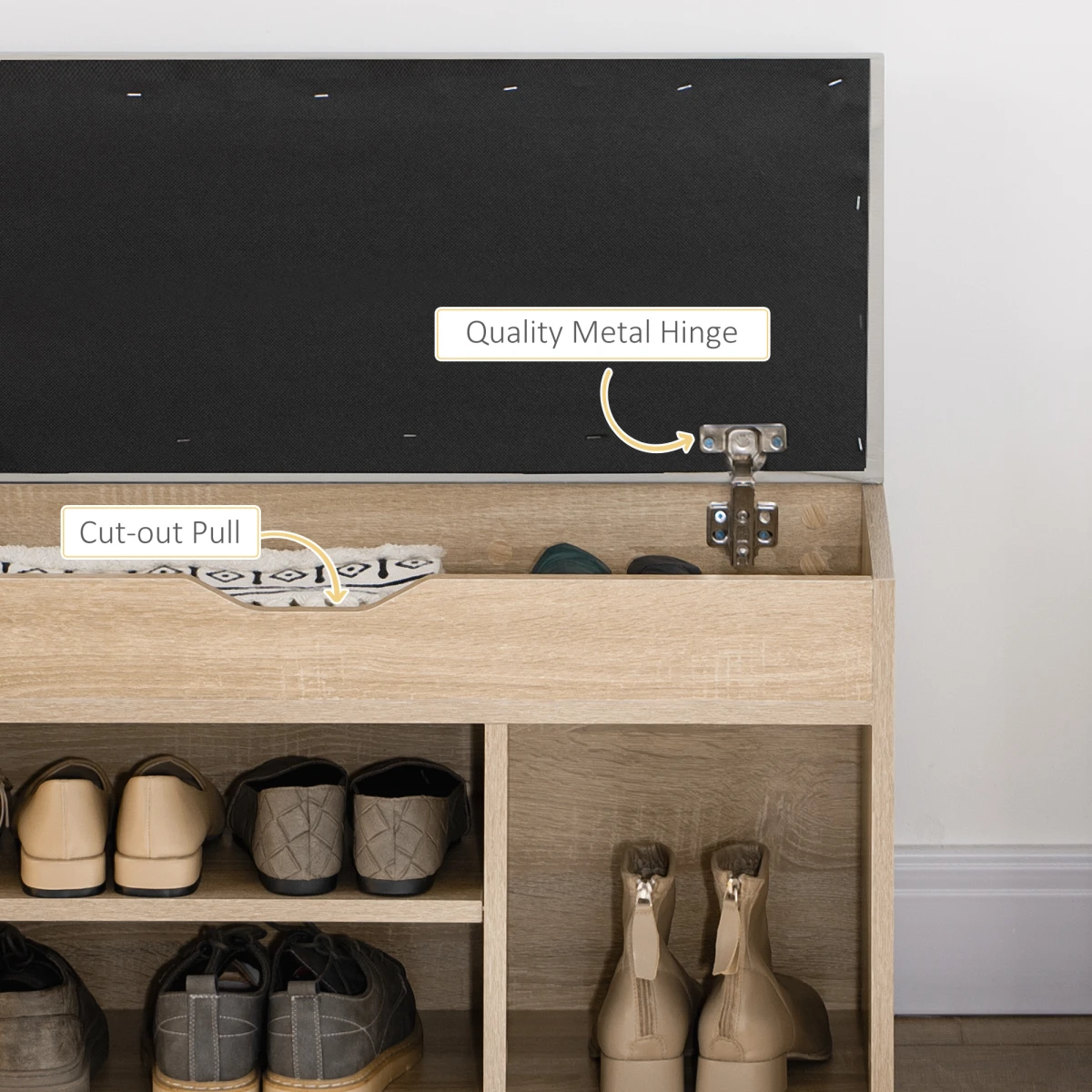 HOMCOM HOMCOM Sit On Shoe Storage 3 Compartments - Shoe Storage