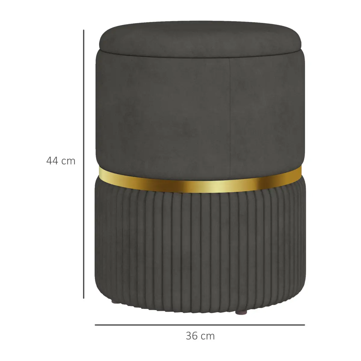 HOMCOM HOMCOM Round Pouffe, Storage Footstool with Cushioned Top - Footstool