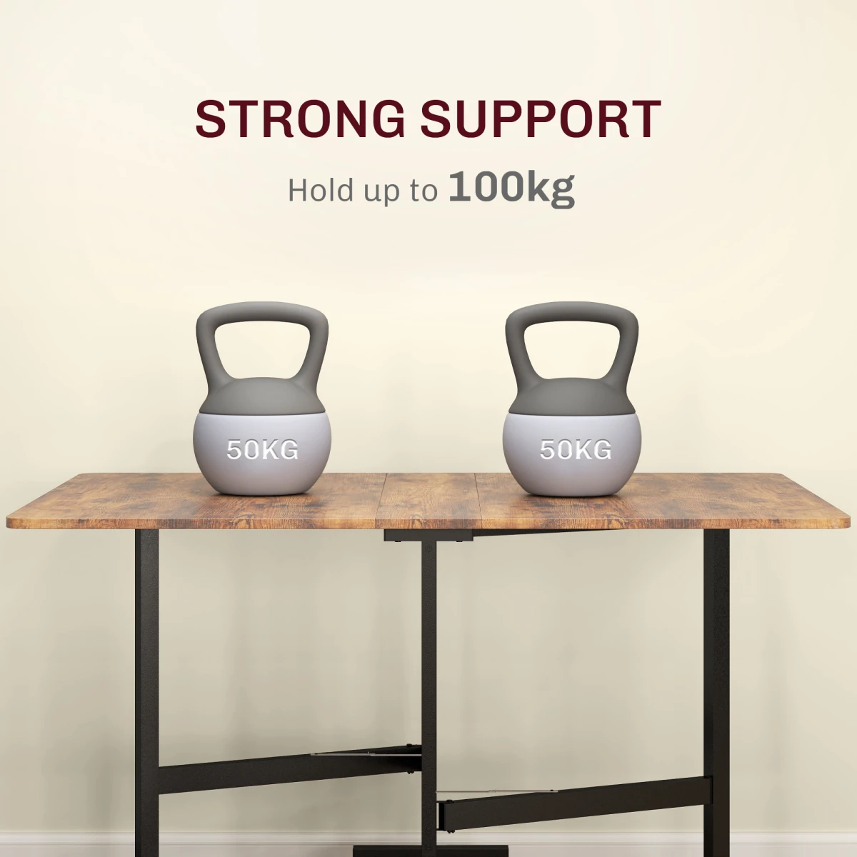 HOMCOM Drop Leaf Table 26cm Folded Six Wheels Small Spaces - Dining Table