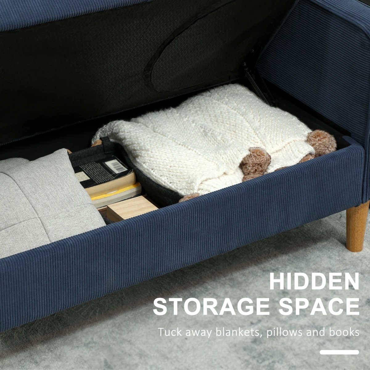 HOMCOM HOMCOM Sofa 95x46.5cm Under Seat Storage Small Spaces - Sofa