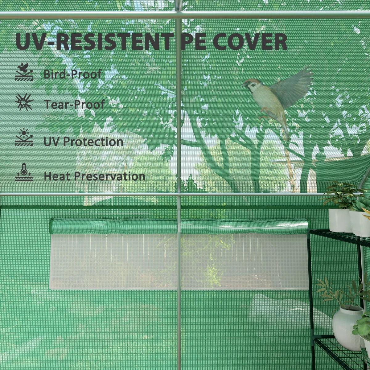 Outsunny Polytunnel 3x2x2m RollupDoors Gardeners by Outsunny