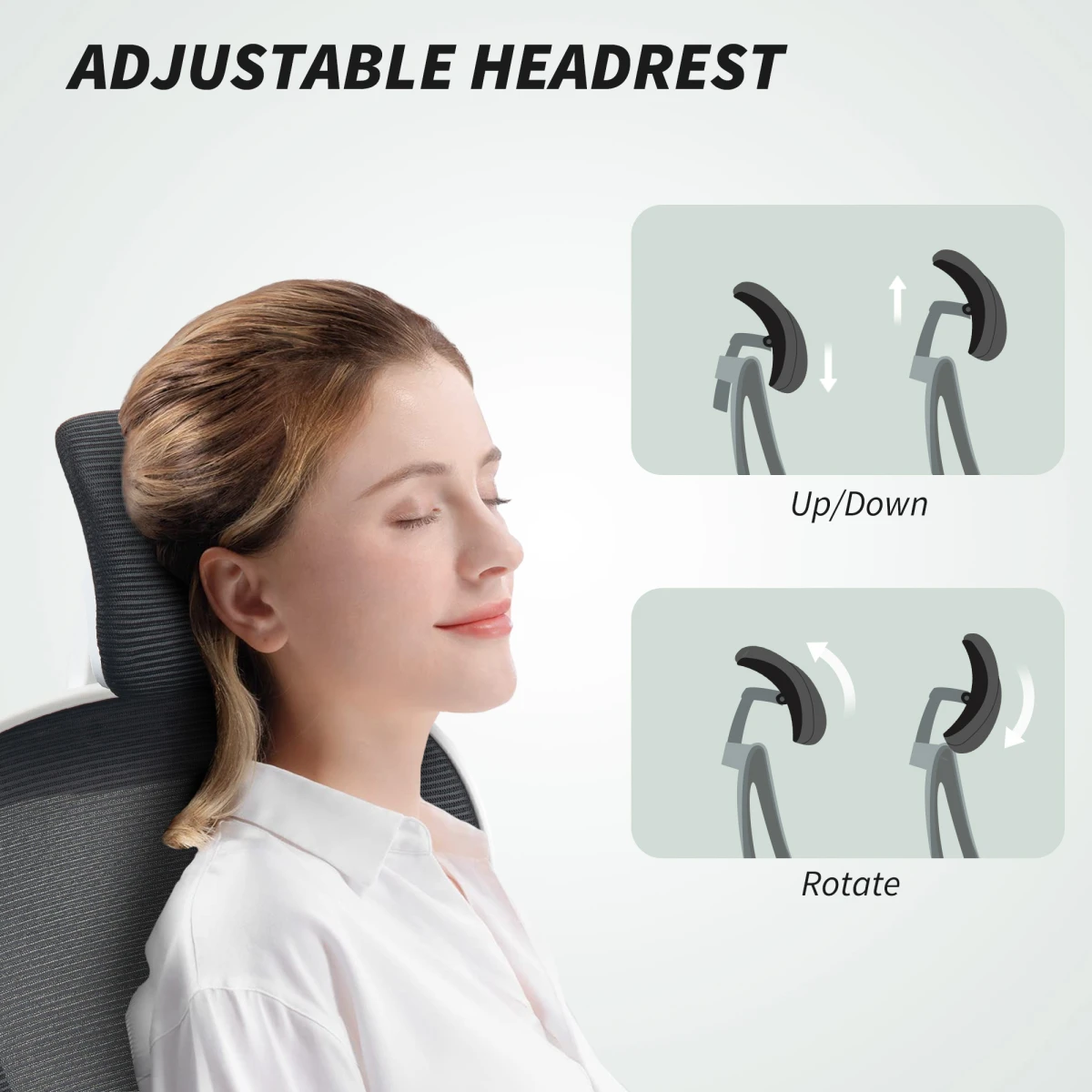 HOMCOM HOMCOM Executive Mesh Chair Headrest Lumbar for Home Office - Office Chair