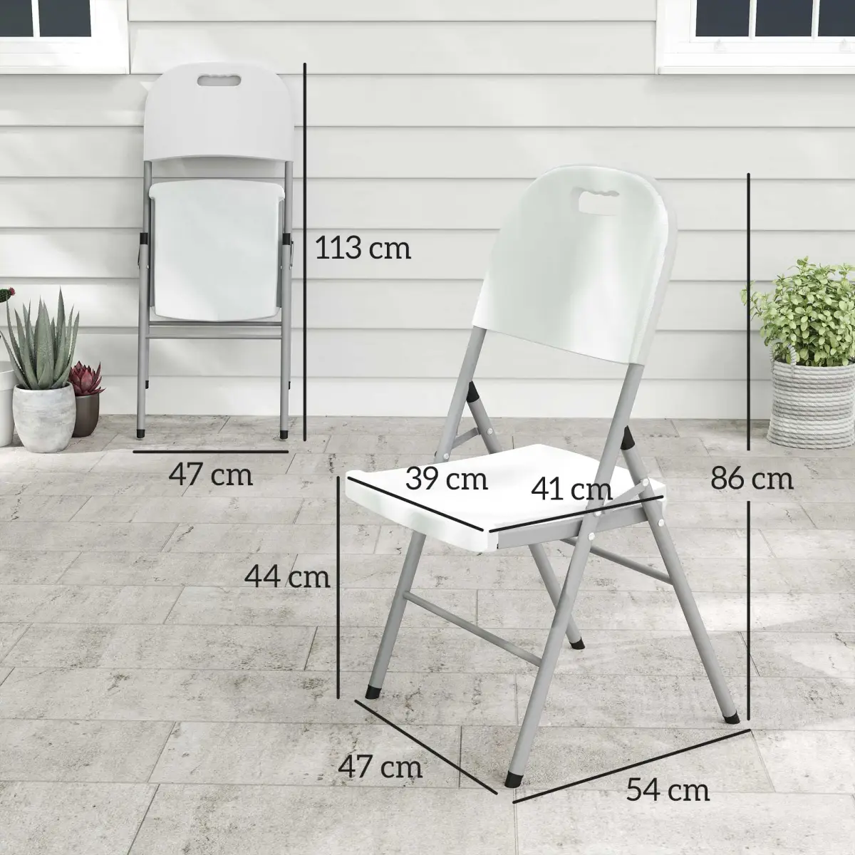 Outsunny Outsunny 2PCS Folding Chair with Steel Frame, Garden Chair Set - Folding Chairs