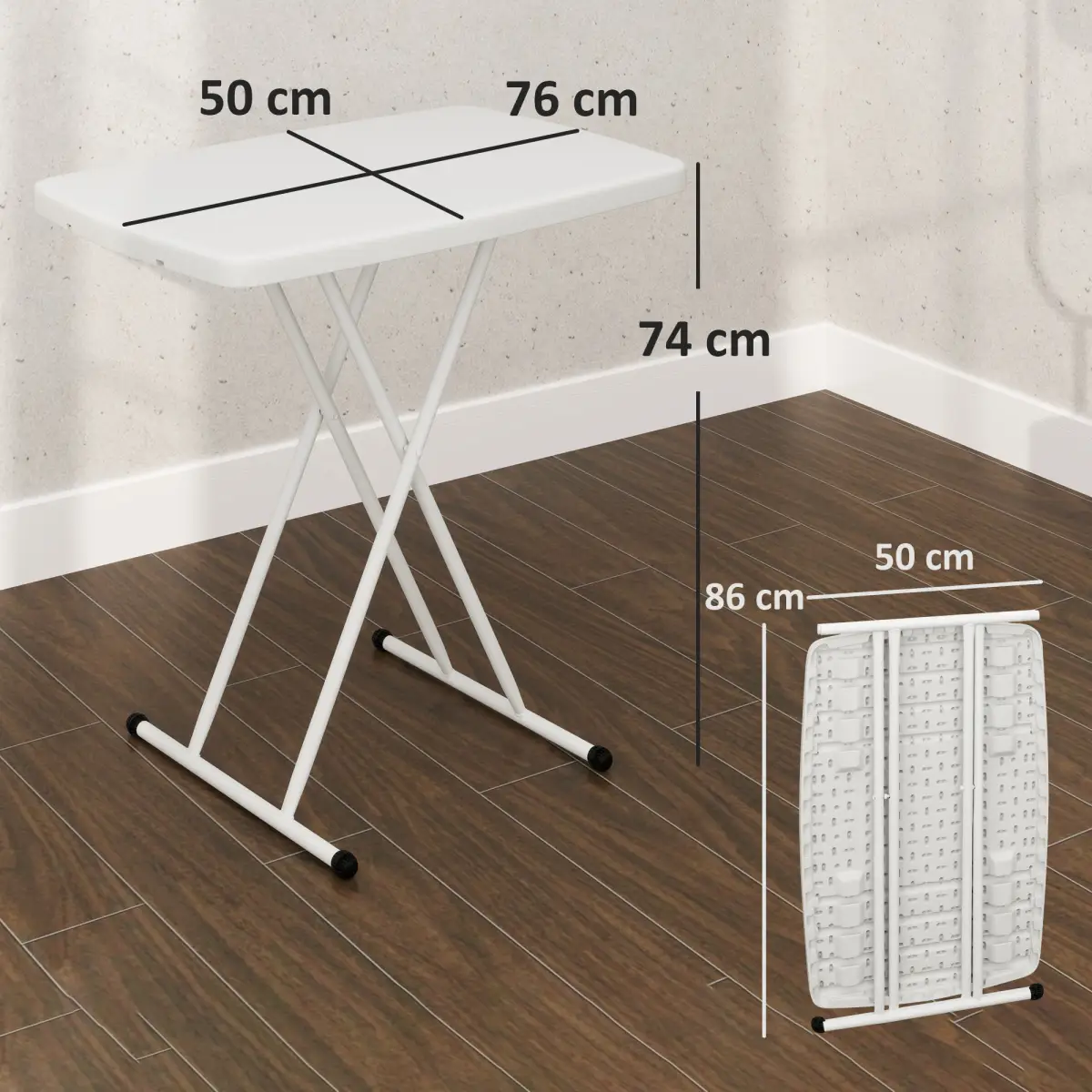 Outsunny Outsunny Folding Coffee Table, Height Adjustable Bistro Table - Garden Table
