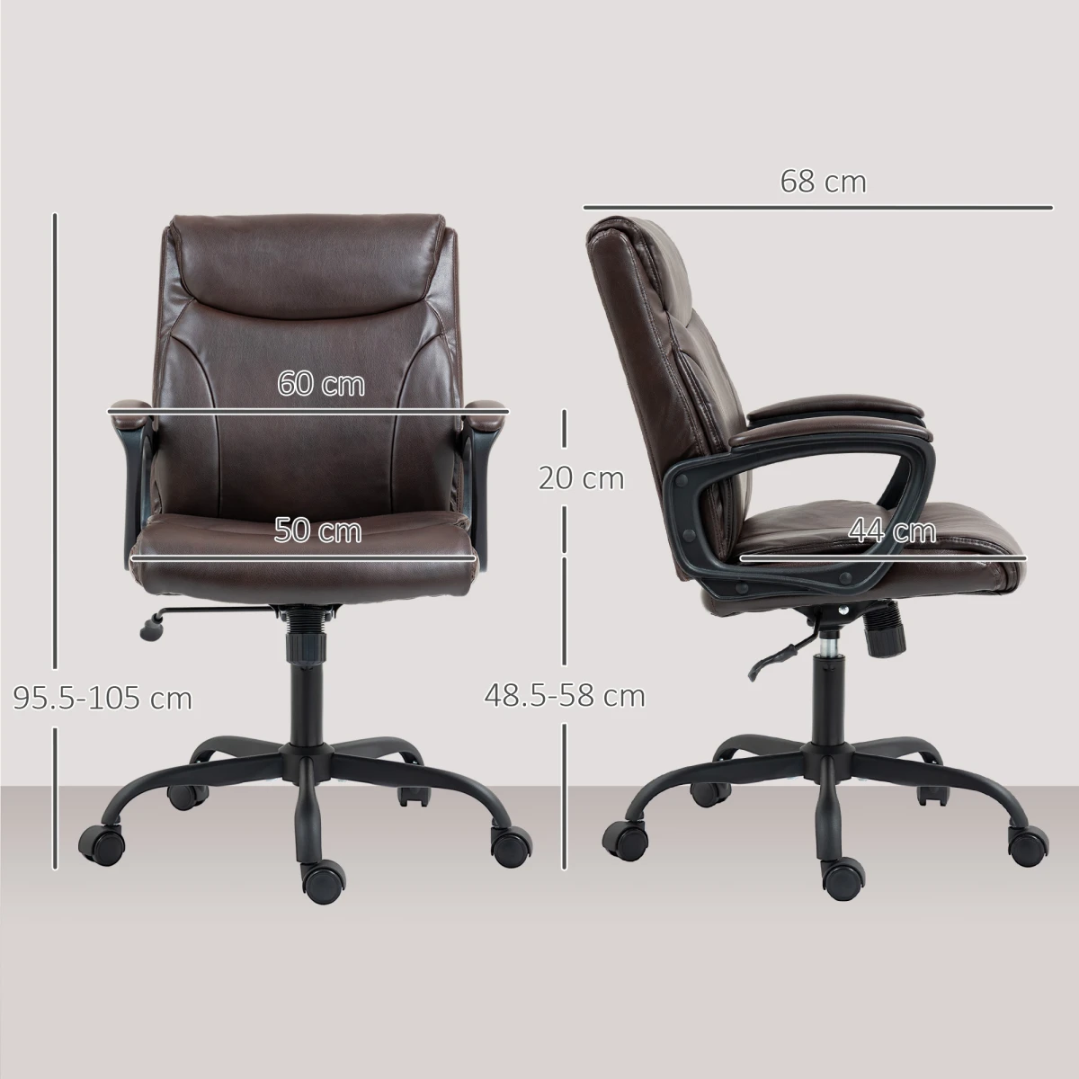 HOMCOM Desk Chair 95.5-105cm Tilt Home Office - Office Chair