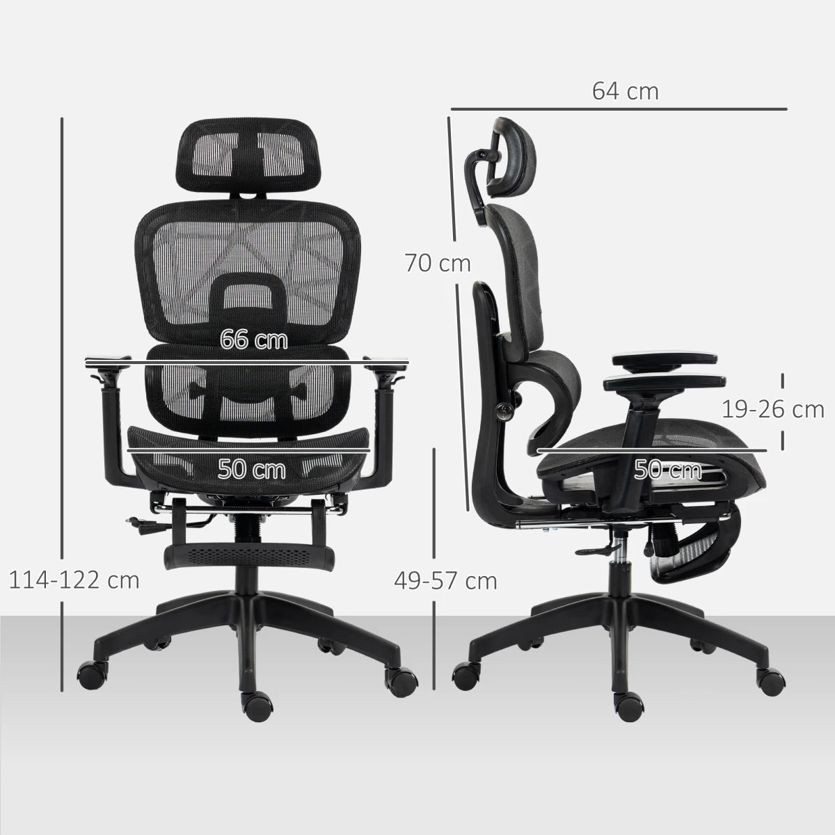 Homcom Ergonomic Office Chair Adjustable 3D Armrests Home by HOMCOM
