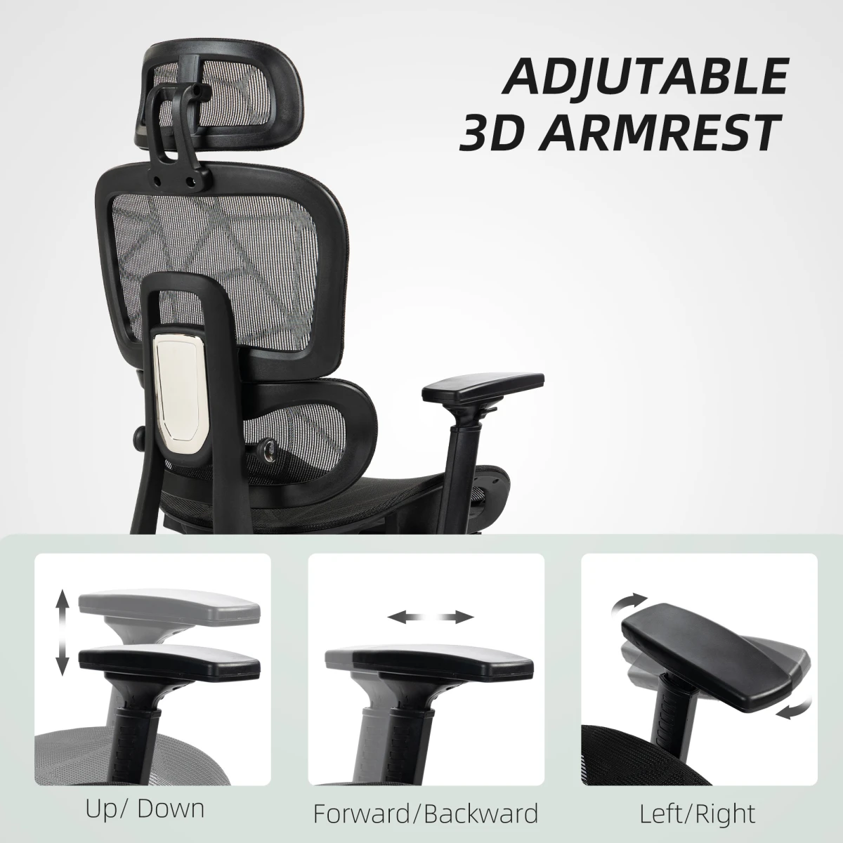 Homcom Ergonomic Office Chair Adjustable 3D Armrests Home by HOMCOM