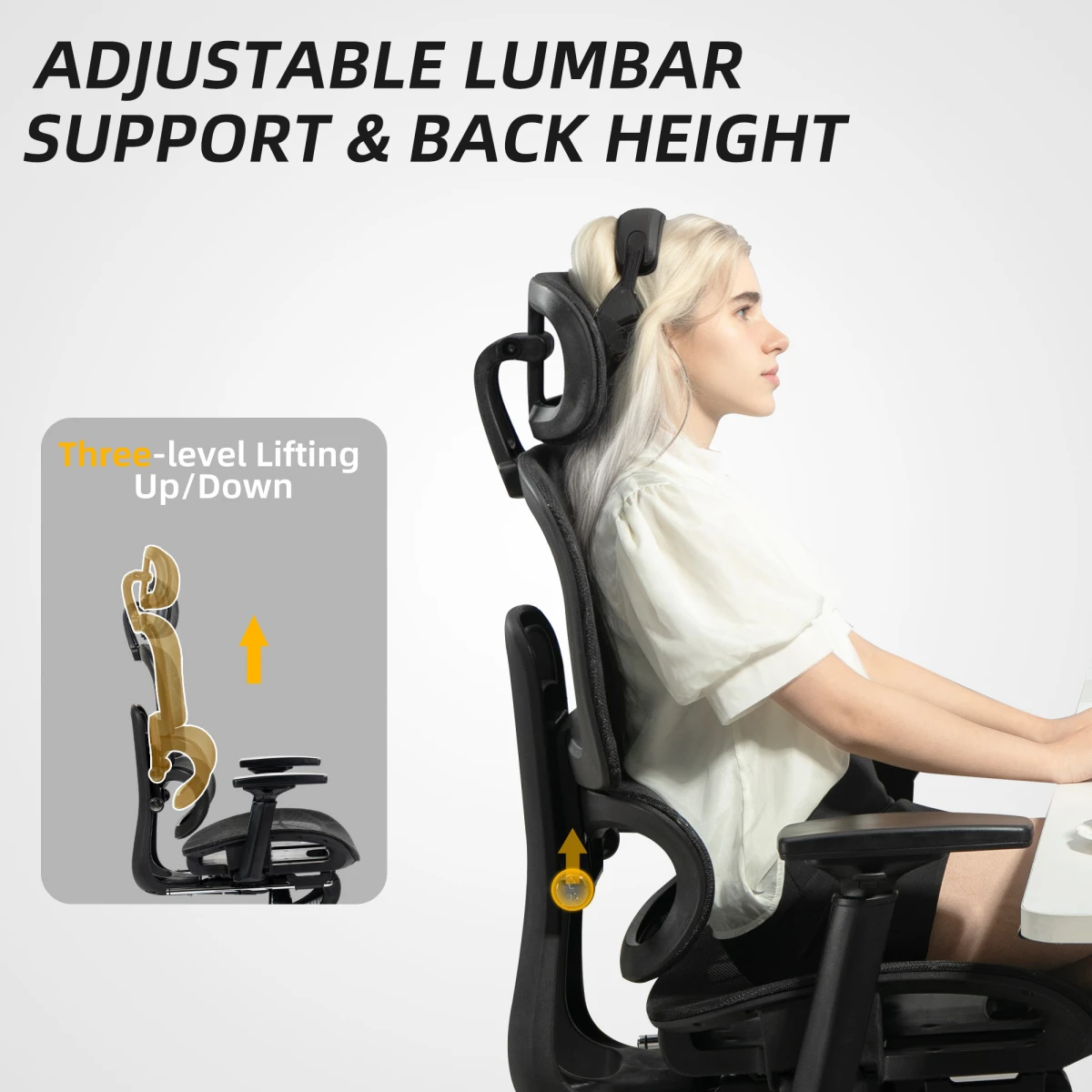 Homcom Ergonomic Office Chair Adjustable 3D Armrests Home by HOMCOM