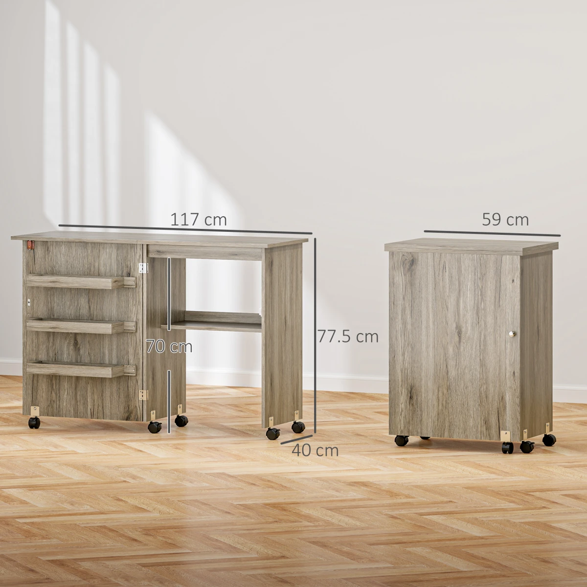 HOMCOM Folding Sewing Table Wide Drop Leaf For Crafters by HOMCOM