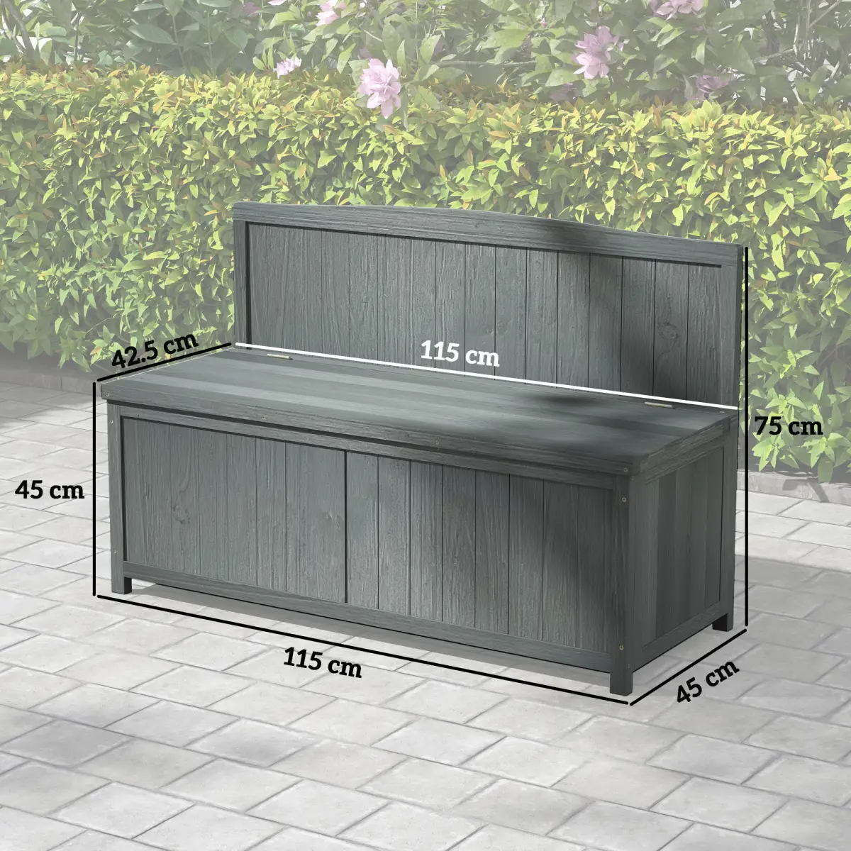 Outsunny Outsunny Wood Storage Bench for Patio, Outdoor Garden Seating - Garden Chairs