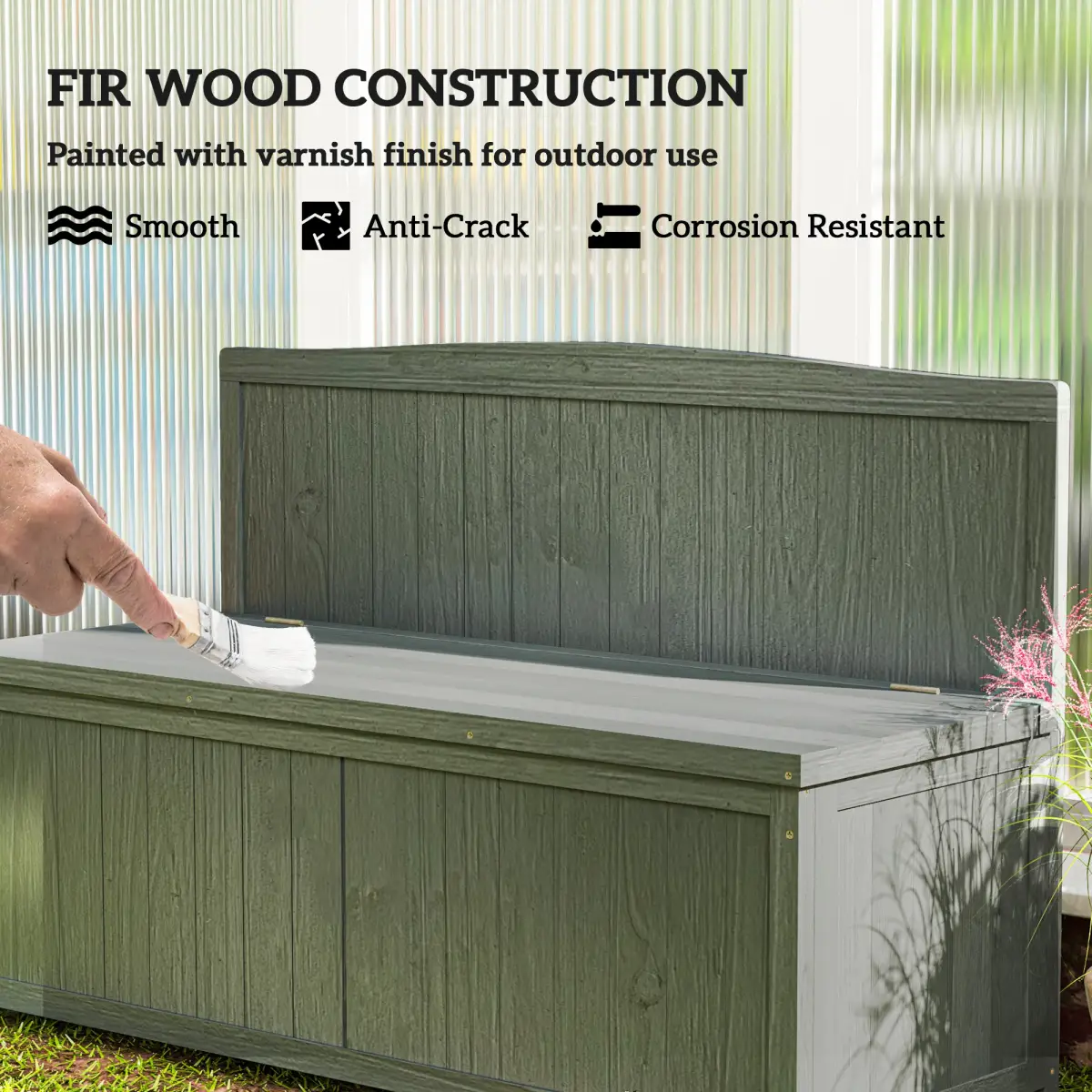 Outsunny Outsunny Wood Storage Bench for Patio, Outdoor Garden Seating - Garden Chairs