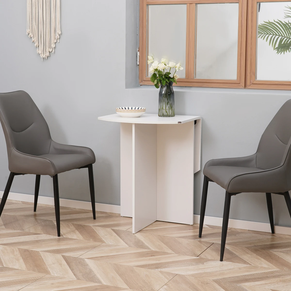 Premium Oak Folding Dining Table Compact Oval 4 Person Space Saving Extendable for Small Kitchens by HOMCOM