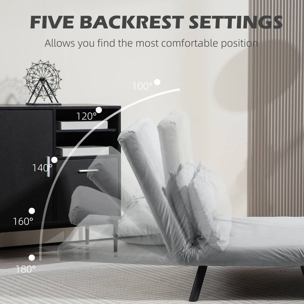 Modern Loveseat Bed 52inW FourInOneComfort For SmallSpaces by HOMCOM