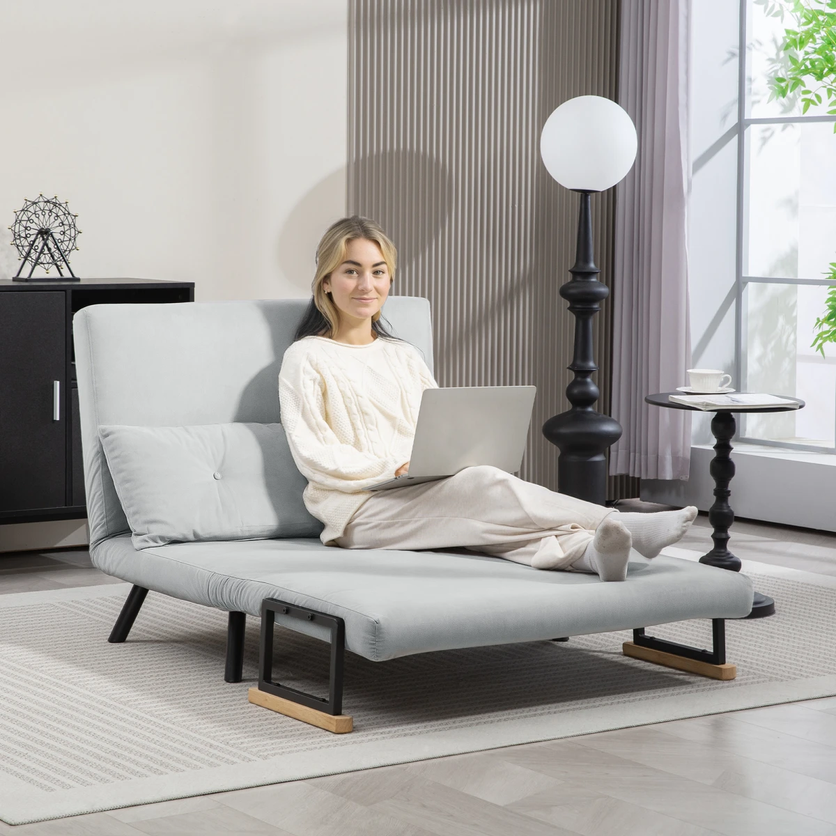 Modern Loveseat Bed 52inW FourInOneComfort For SmallSpaces by HOMCOM