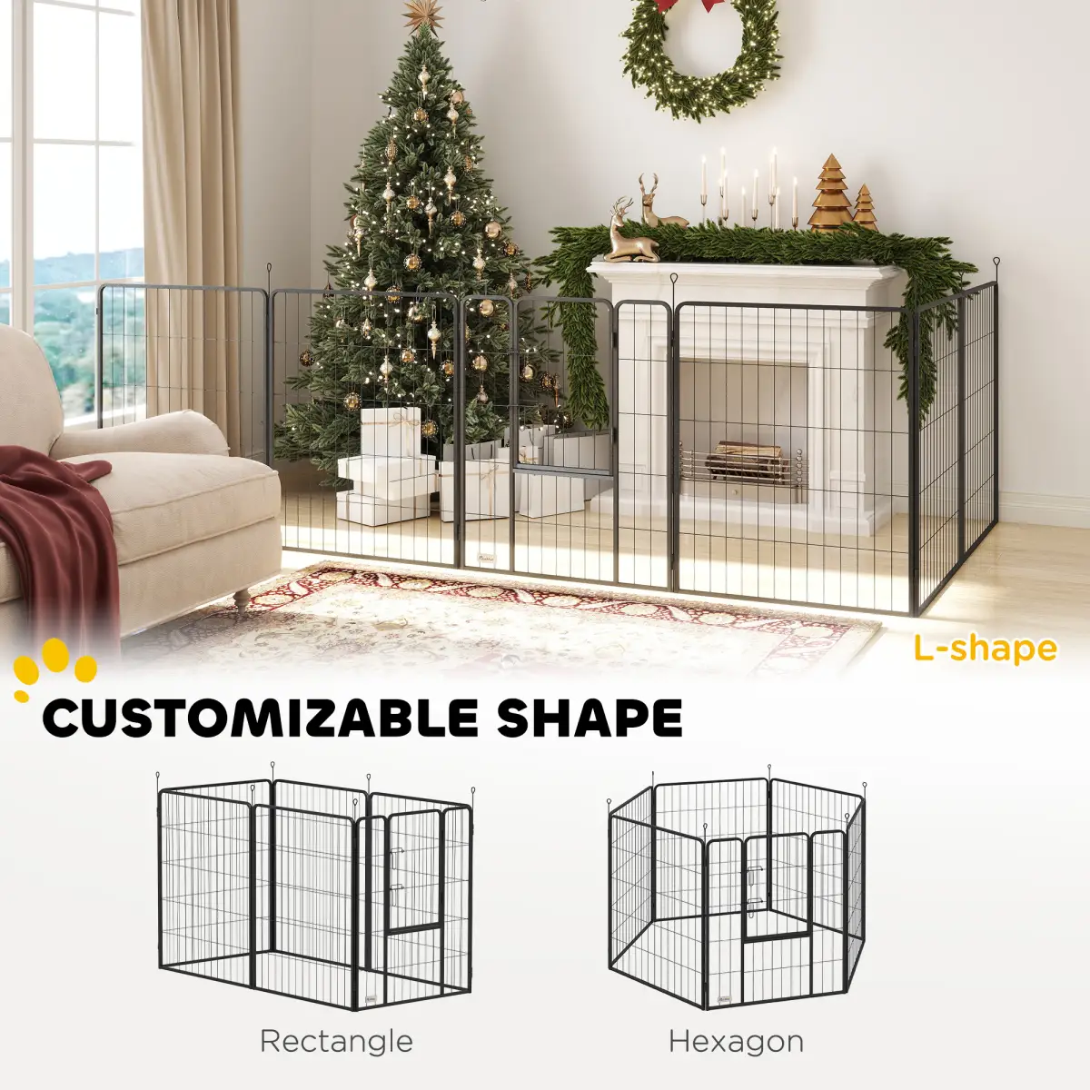 PawHut Durable Portable Pet Enclosure - Versatile Indoor/Outdoor Use - Pet Playpen