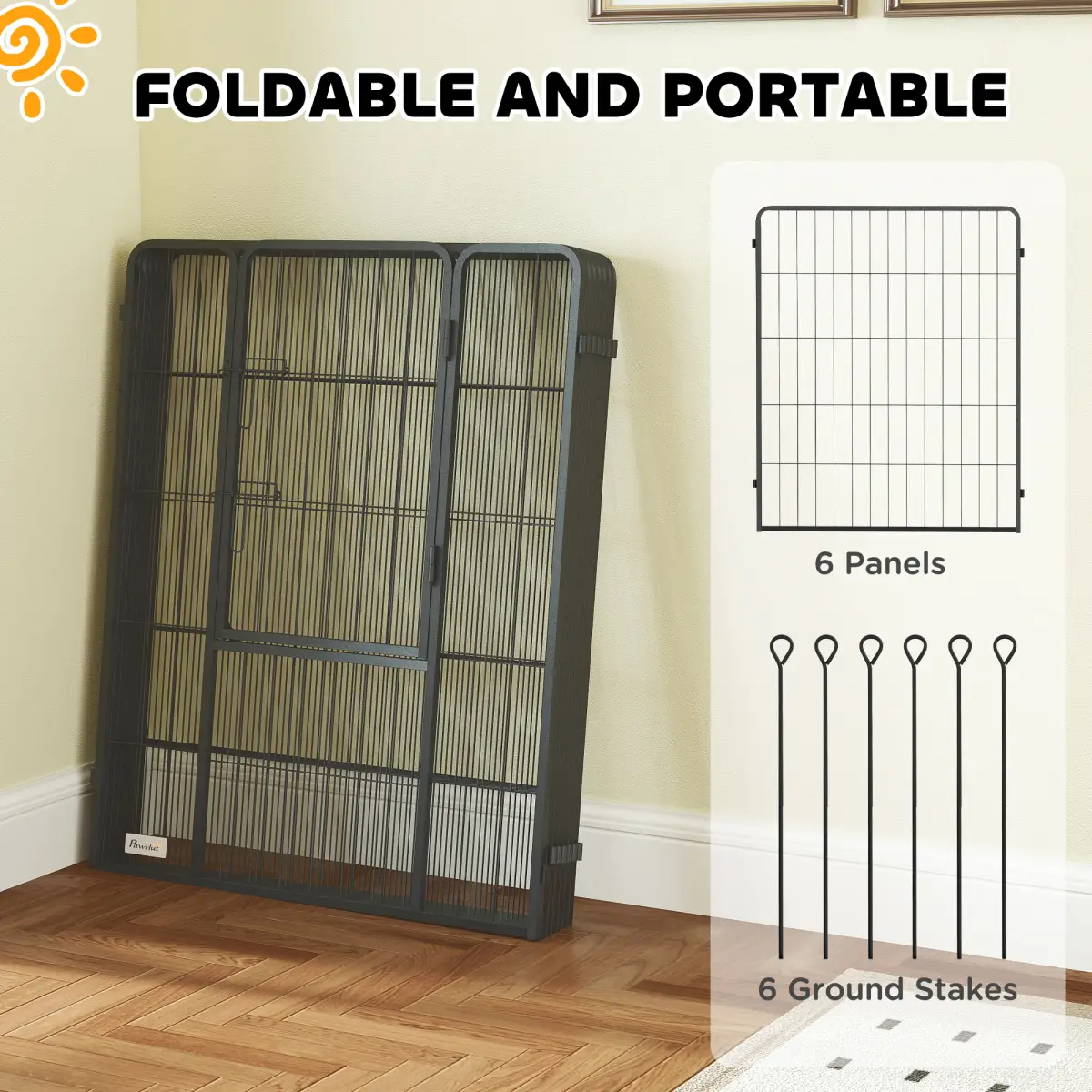 PawHut Durable Portable Pet Enclosure - Versatile Indoor/Outdoor Use - Pet Playpen