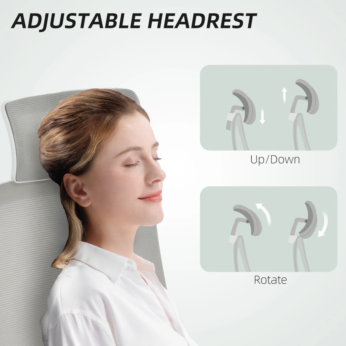 HOMCOM Executive Mesh Office Chair Standard Size Adjustable Headrest Lumbar Support Flip Up Armrests For Professionals by HOMCOM