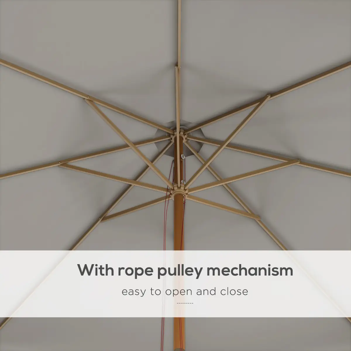 Outsunny Outsunny Cream White Sun Parasol - Water-Resistant with Wooden Frame - Parasol