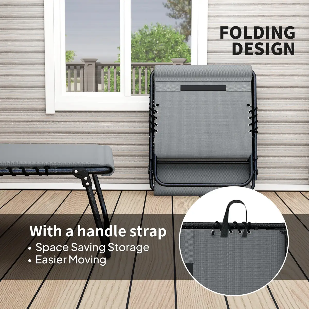 Outsunny Outsunny Folding Sun Loungers Set of 2, Reclining Sun Bed - Sun Lounger