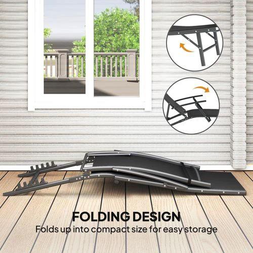 Durable Adjustable Outdoor Recliner Chairs with Four-Level Backrest for Relaxing in the Garden or Patio by Outsunny
